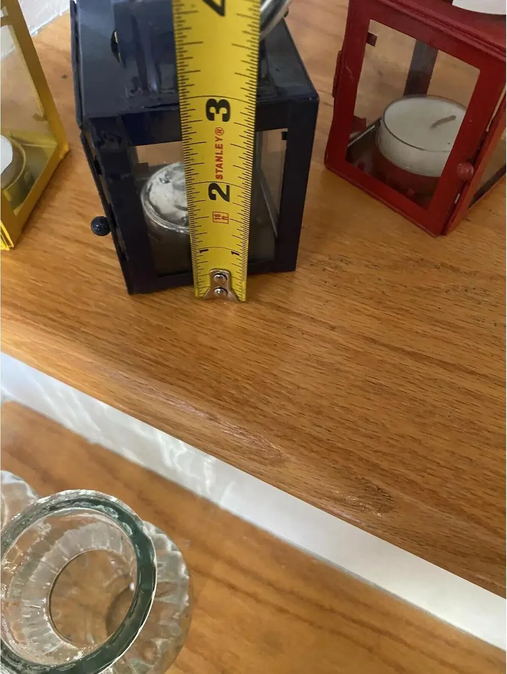 Set of 4 Small Decorative Metal Lanterns with Glass Panels